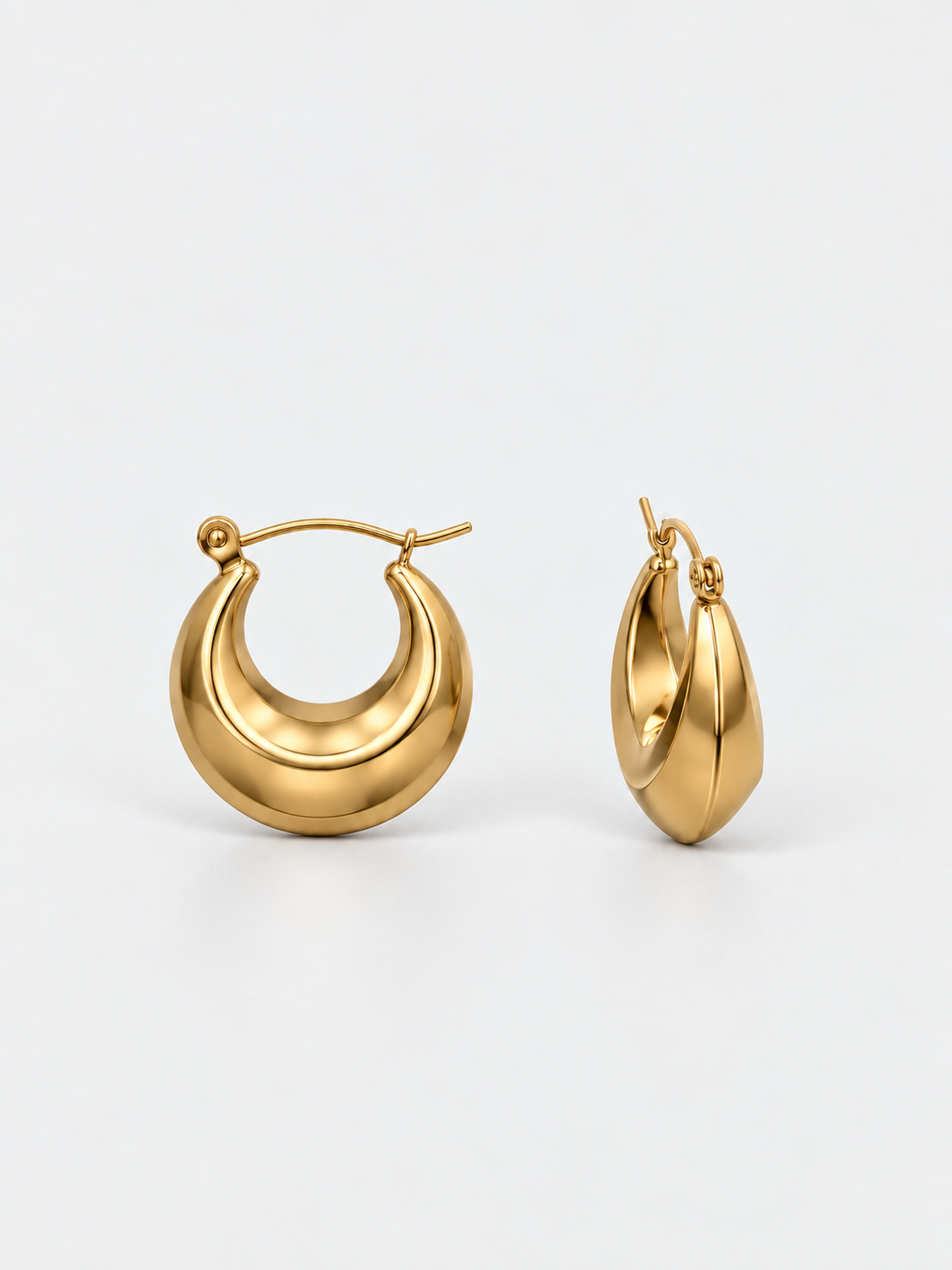 Sculpted Crescent Hoops