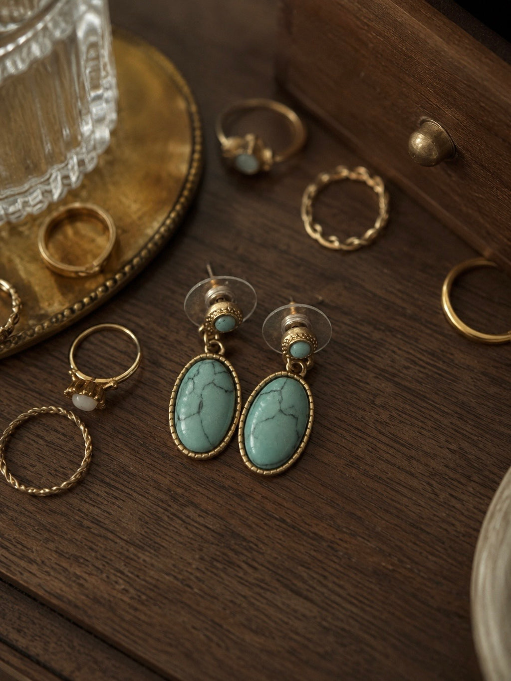 Turquoise Oval Earrings