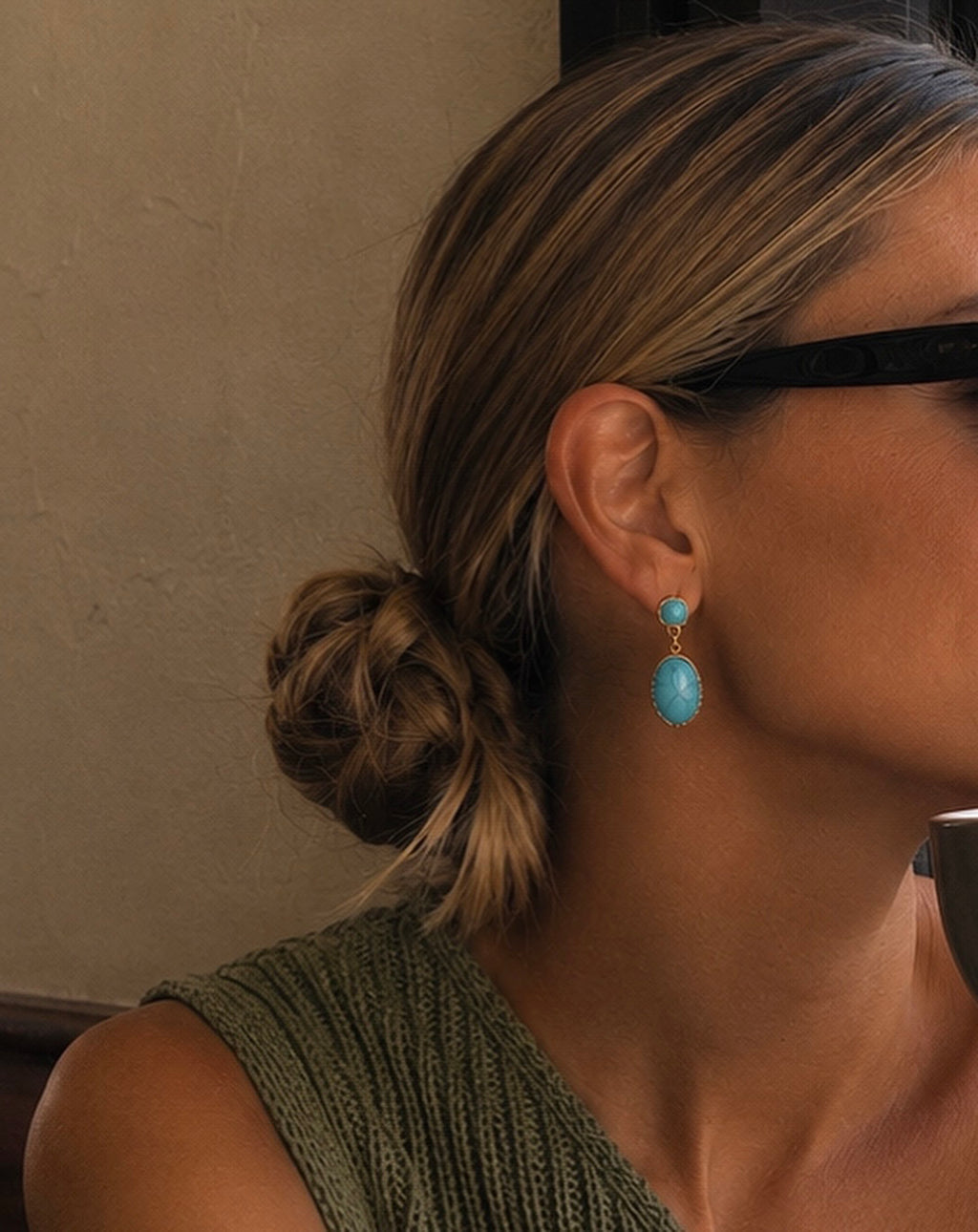 Turquoise Oval Earrings