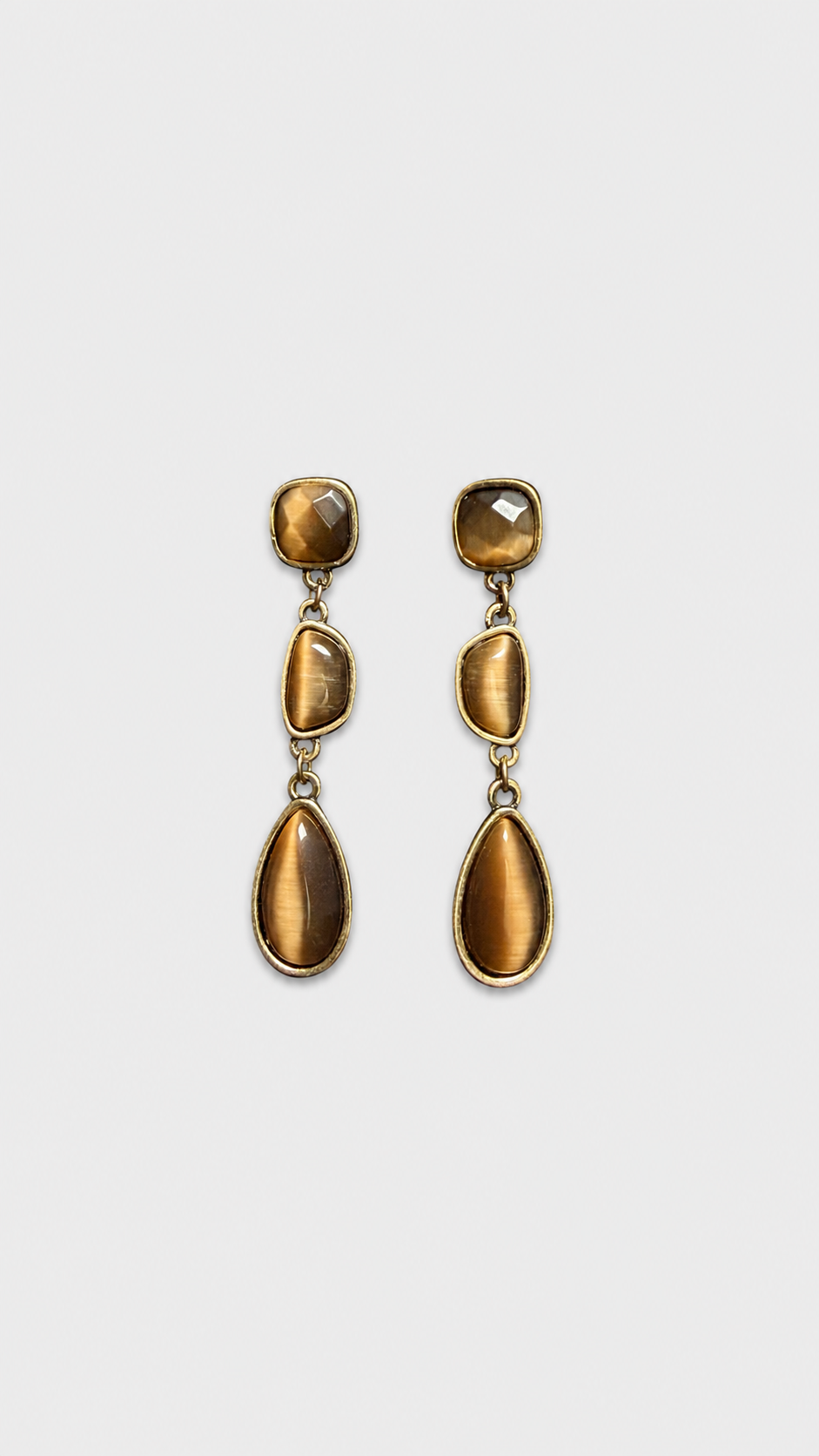 Golden Stone Drop Earrings