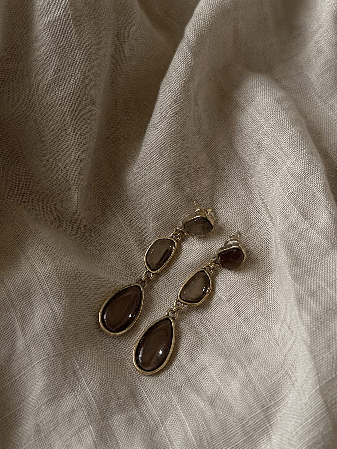 Golden Stone Drop Earrings