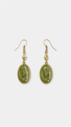 Olive Marble Earrings
